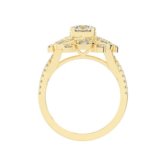 Gemissa Floral Style Cocktail Lab Diamond Ring