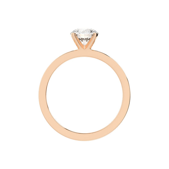 Solairne Gypsy Flush Round Cut Lab Diamond Ring