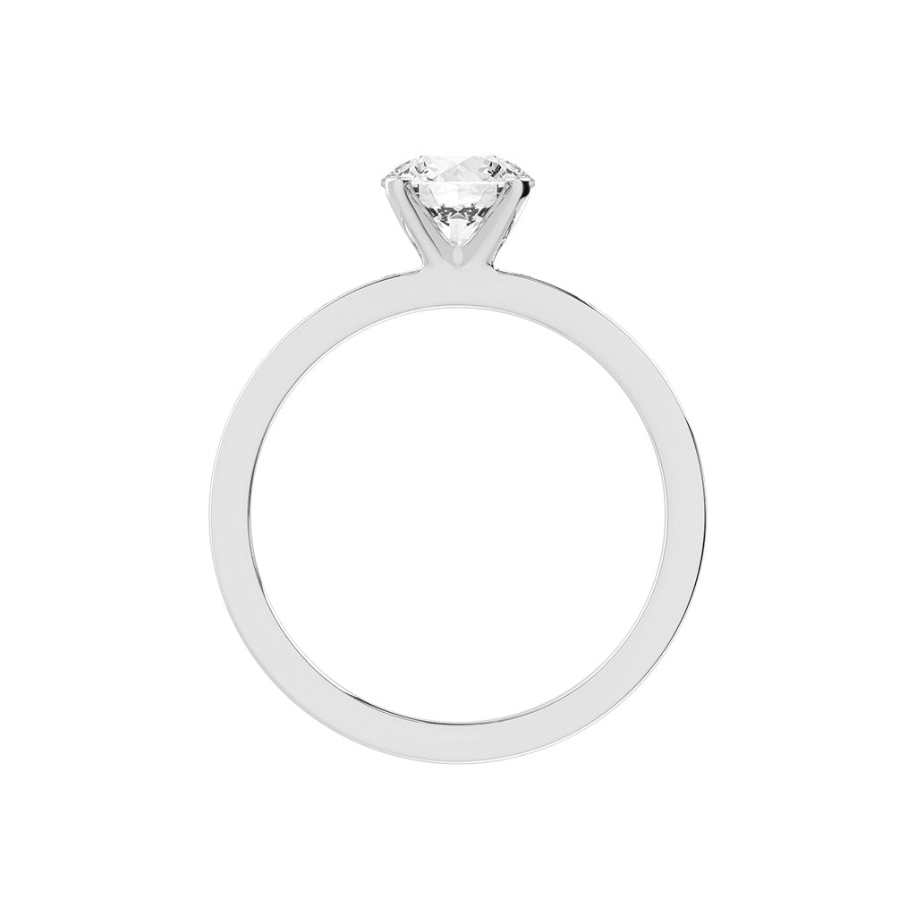 Solairne Gypsy Flush Round Cut Lab Diamond Ring