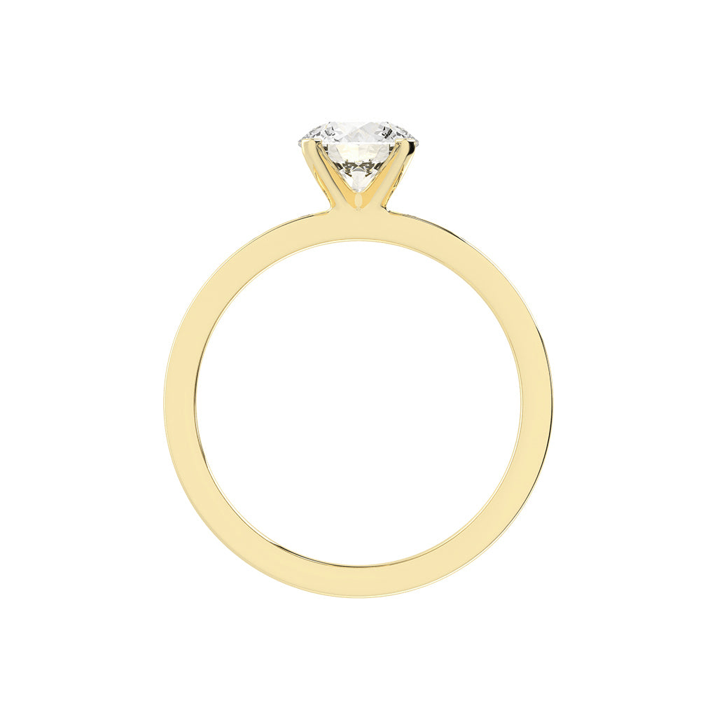 Solairne Gypsy Flush Round Cut Lab Diamond Ring
