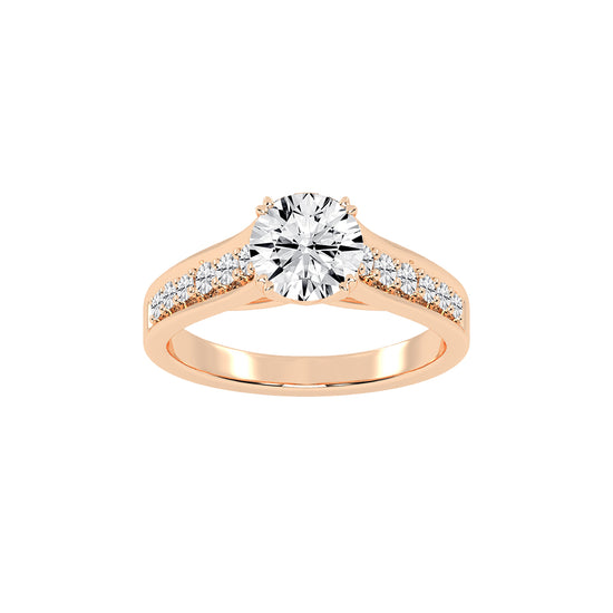 Harmonelle Round Cut Engagement Lab Diamond Ring