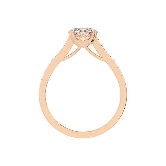 Harmonelle Round Cut Engagement Lab Diamond Ring