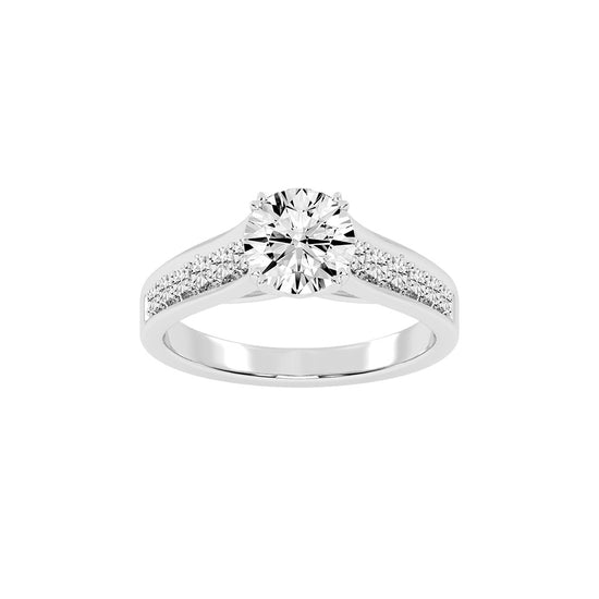 Harmonelle Round Cut Engagement Lab Diamond Ring
