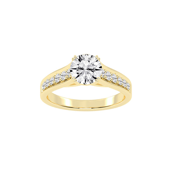 Harmonelle Round Cut Engagement Lab Diamond Ring