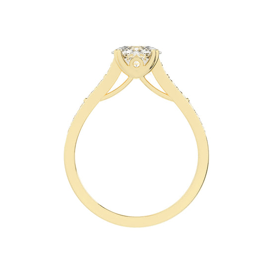 Harmonelle Round Cut Engagement Lab Diamond Ring
