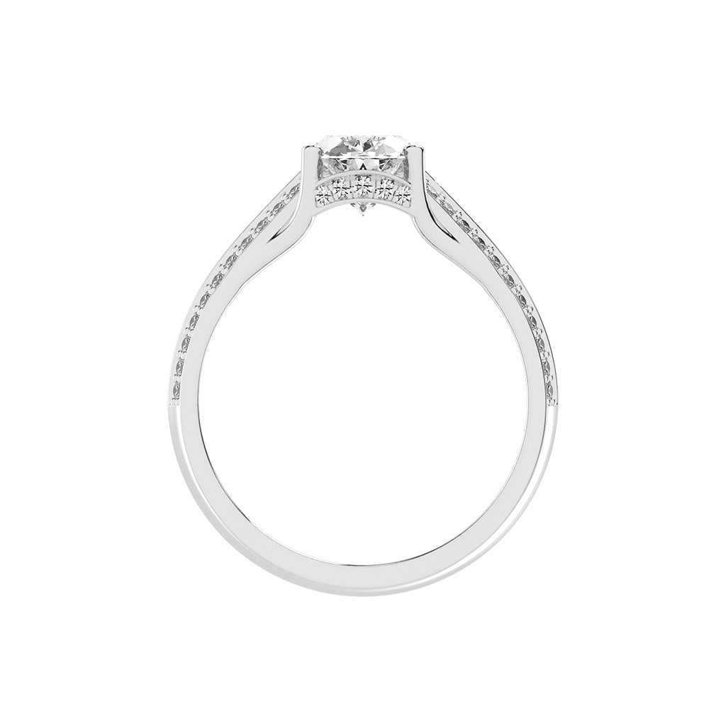 Diamyside Oval Cut Side Stone Lab Diamond Ring