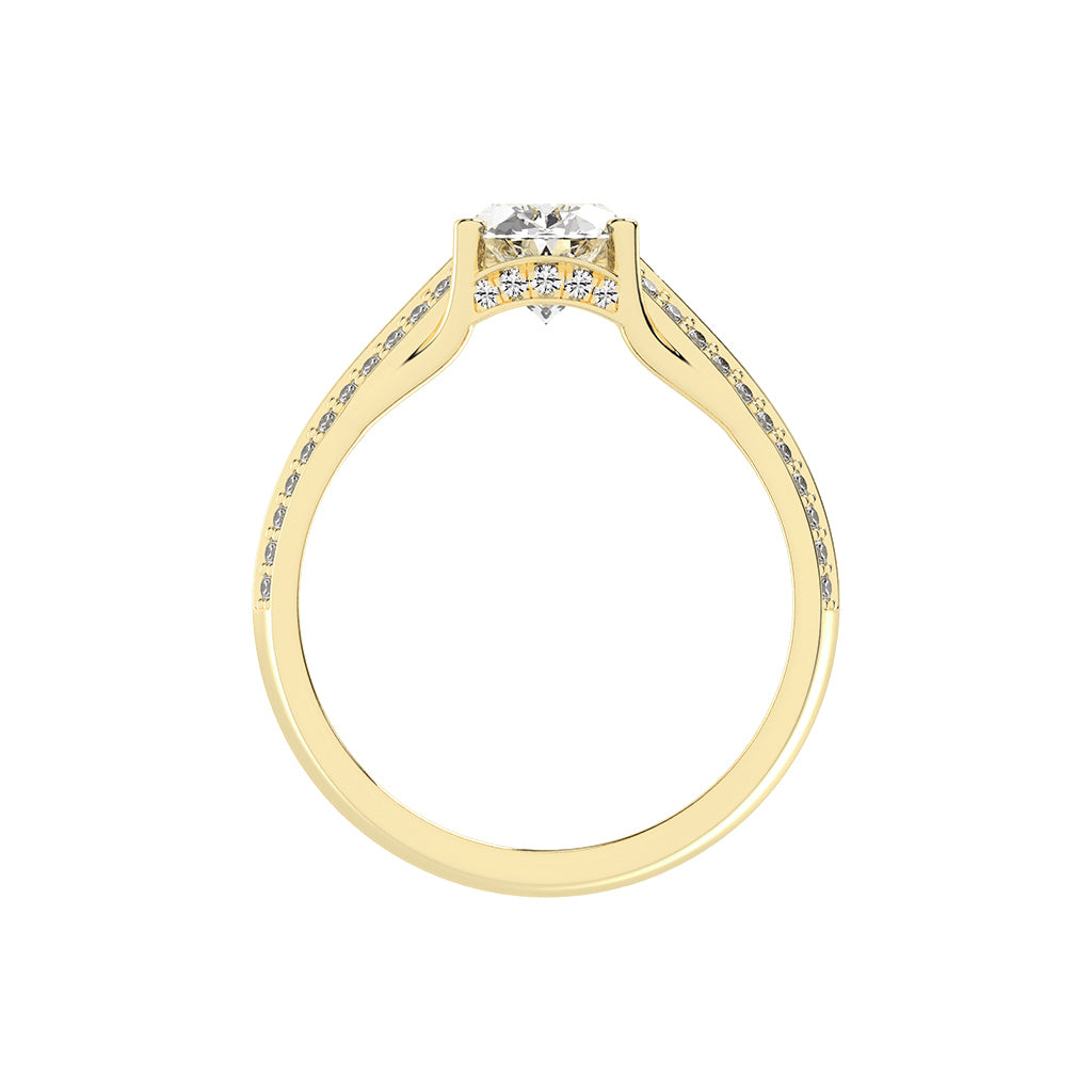 Diamyside Oval Cut Side Stone Lab Diamond Ring