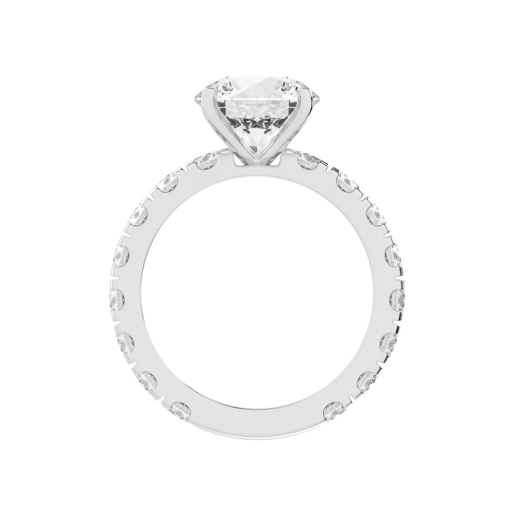 Crystalline Round Cut Side Stone Lab Diamond Ring