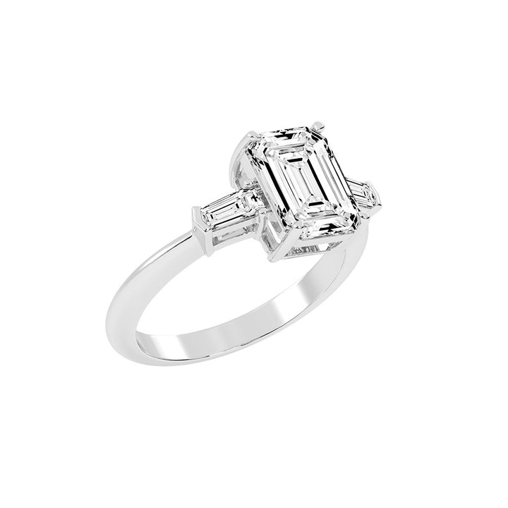 Trevalla Emerald Cut Three Stone Lab Diamond Ring