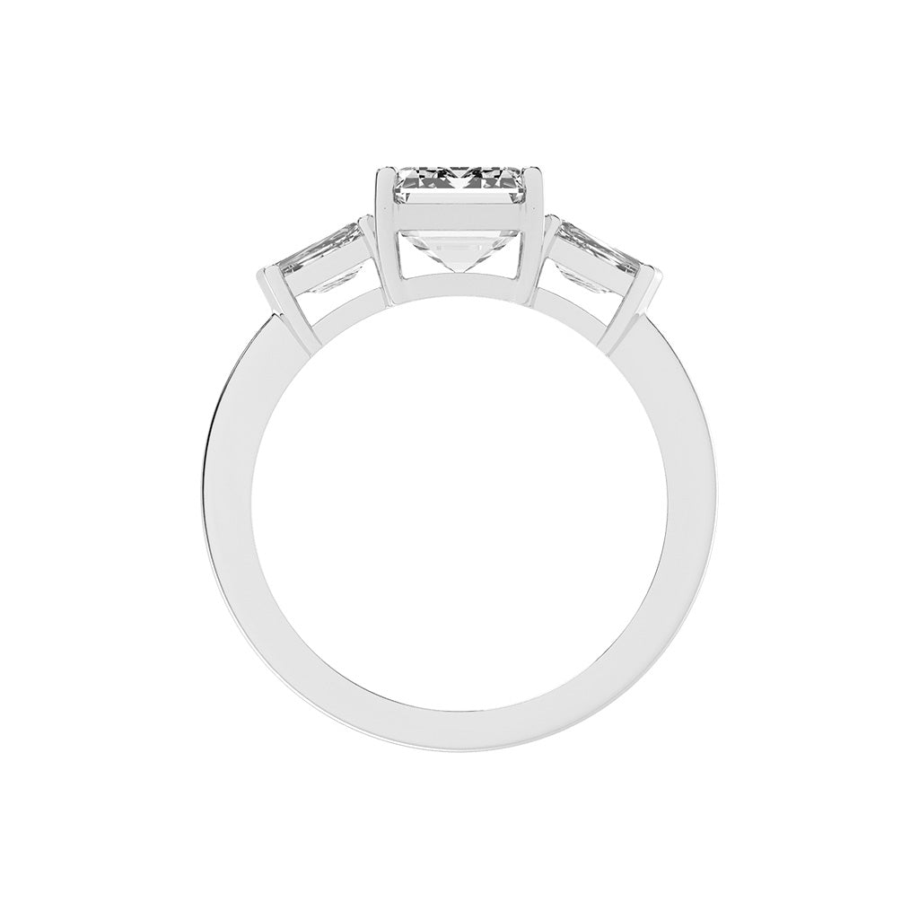 Trevalla Emerald Cut Three Stone Lab Diamond Ring
