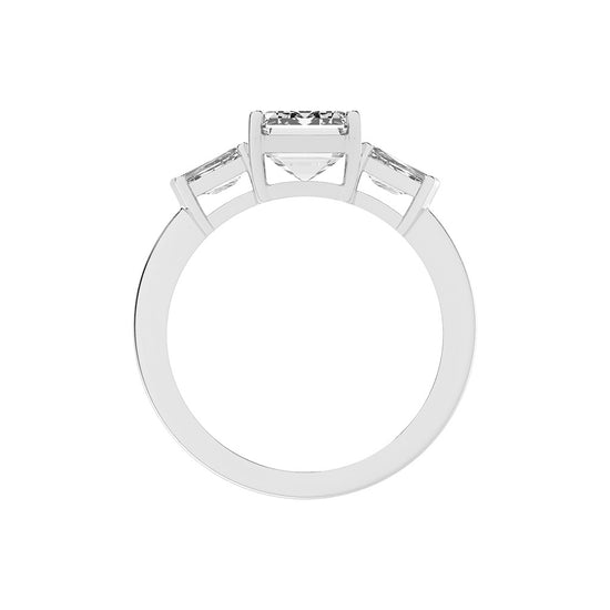 Trevalla Emerald Cut Three Stone Lab Diamond Ring