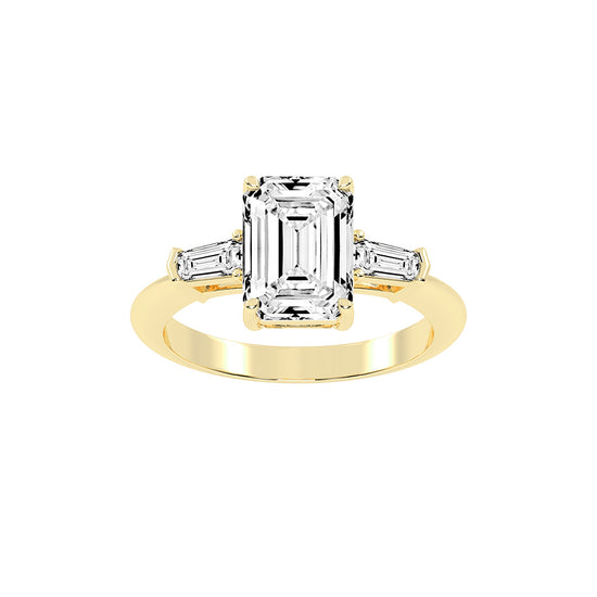 Trevalla Emerald Cut Three Stone Lab Diamond Ring