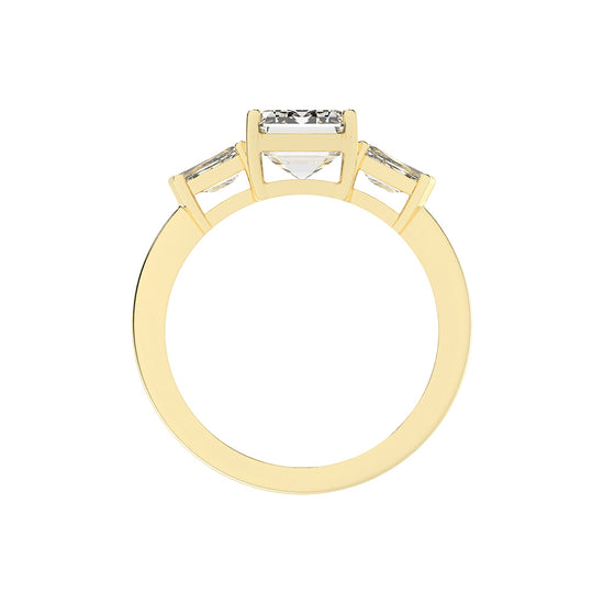 Trevalla Emerald Cut Three Stone Lab Diamond Ring