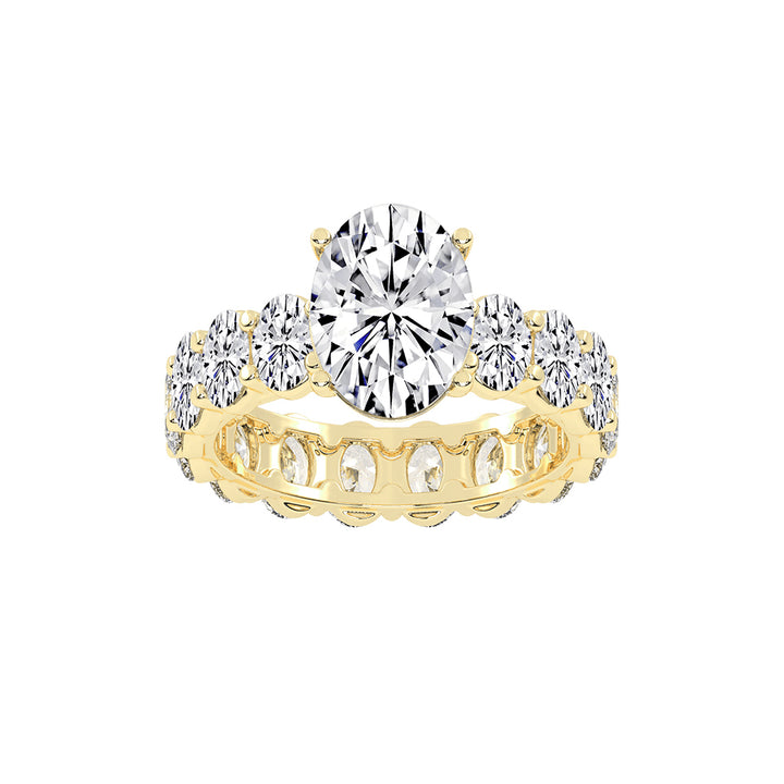Diameer Oval Cut Side Stone Lab Diamond Ring