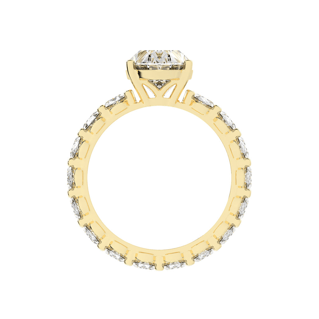 Diameer Oval Cut Side Stone Lab Diamond Ring
