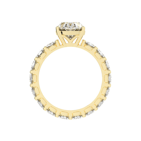 Diameer Oval Cut Side Stone Lab Diamond Ring