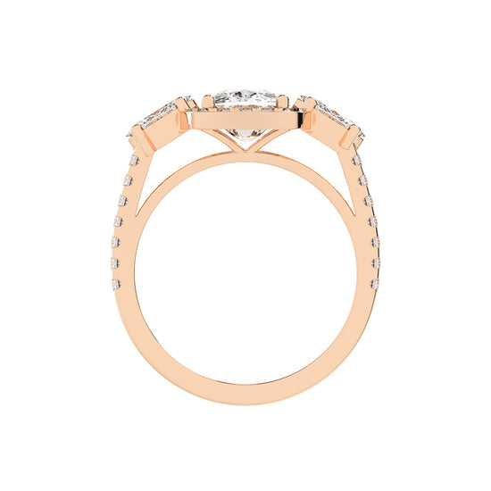 Halitira Cushion Cut Halo Lab Diamond Ring