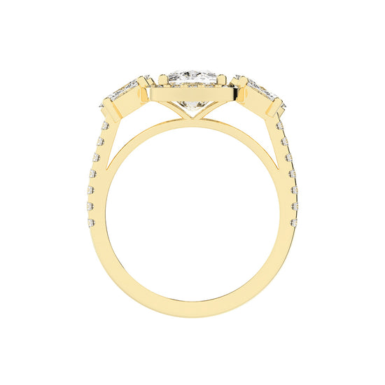 Halitira Cushion Cut Halo Lab Diamond Ring