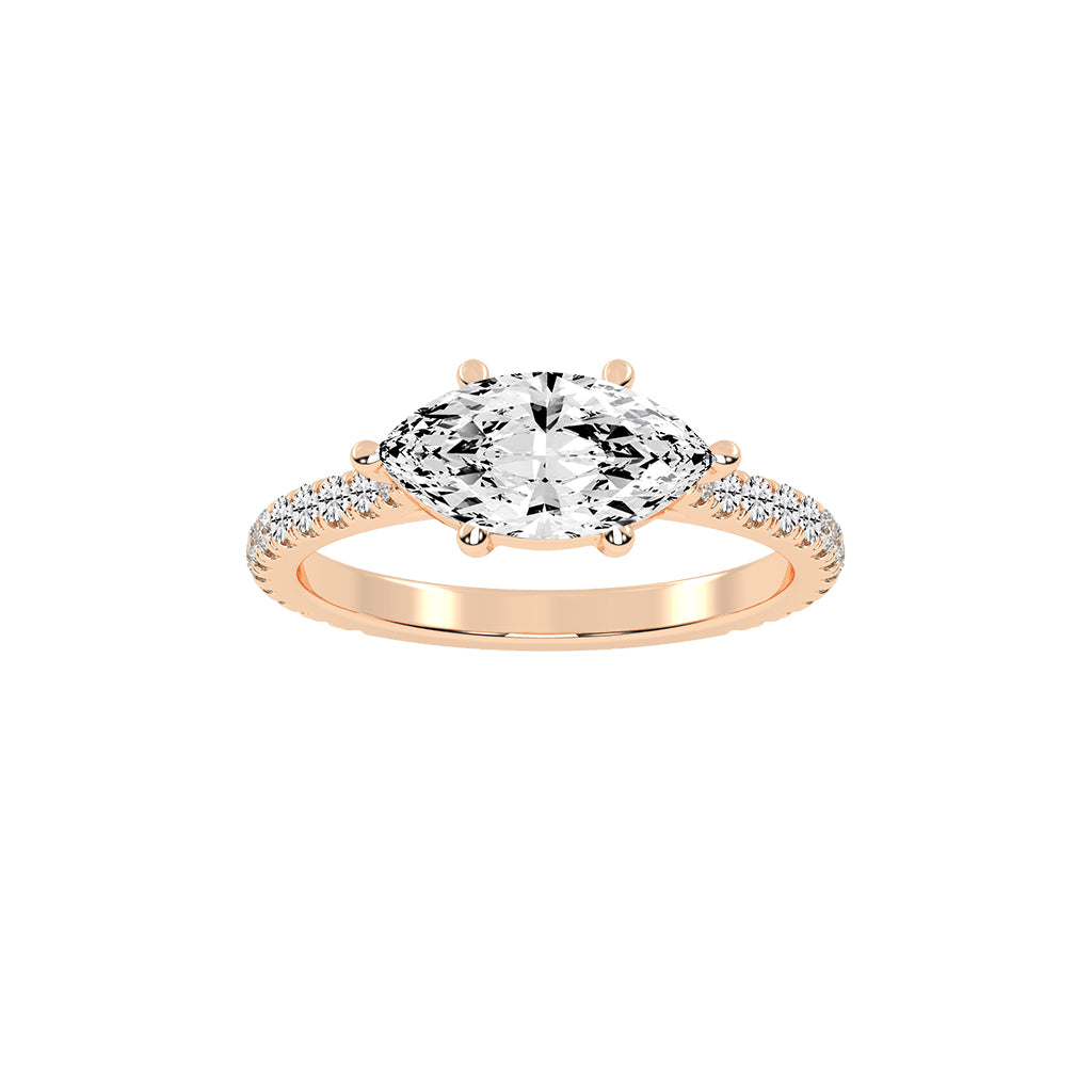 Avriella Six Prong Marquise Cut Classic Lab Diamond Ring