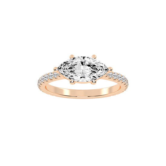Avriella Six Prong Marquise Cut Classic Lab Diamond Ring