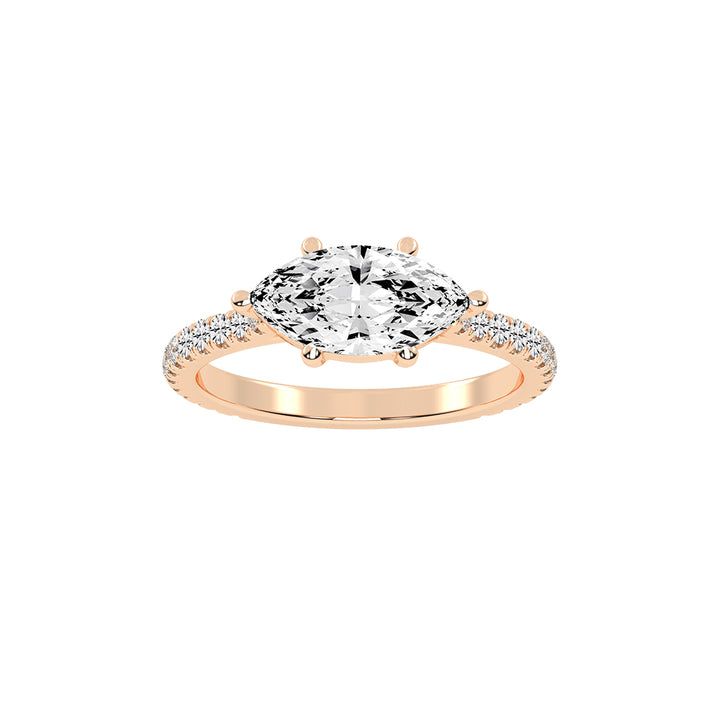 Avriella Six Prong Marquise Cut Classic Lab Diamond Ring