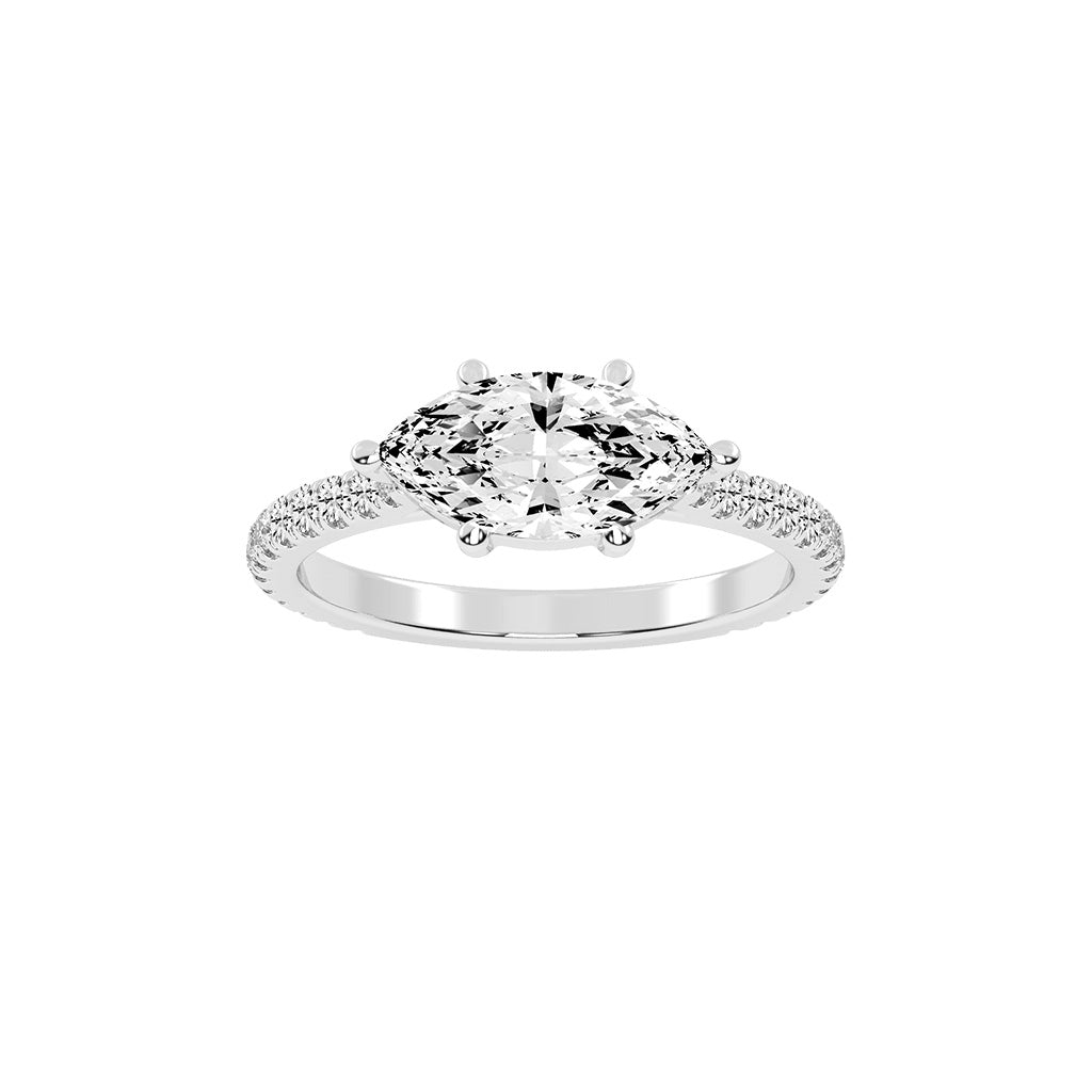 Avriella Six Prong Marquise Cut Classic Lab Diamond Ring