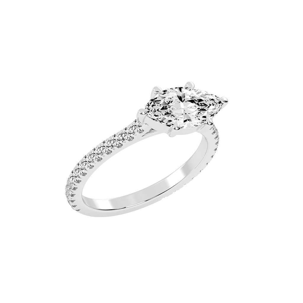 Avriella Six Prong Marquise Cut Classic Lab Diamond Ring