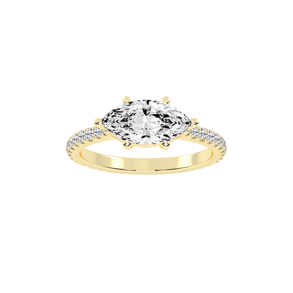 Avriella Six Prong Marquise Cut Classic Lab Diamond Ring