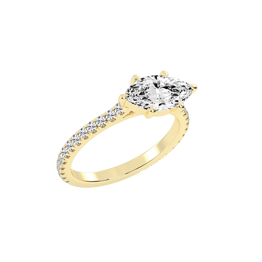 Avriella Six Prong Marquise Cut Classic Lab Diamond Ring