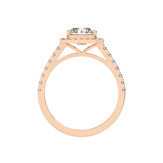 Haliqueva Radiant Cut Halo Lab Diamond Ring