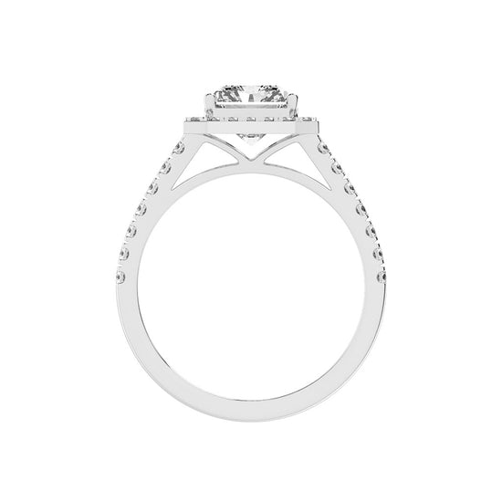 Haliqueva Radiant Cut Halo Lab Diamond Ring