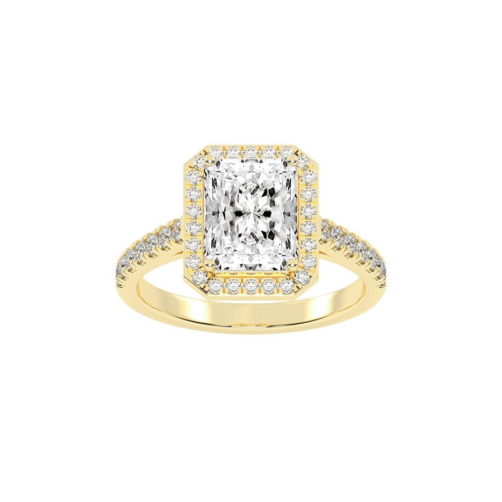 Haliqueva Radiant Cut Halo Lab Diamond Ring