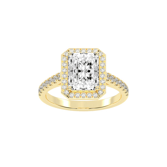 Haliqueva Radiant Cut Halo Lab Diamond Ring