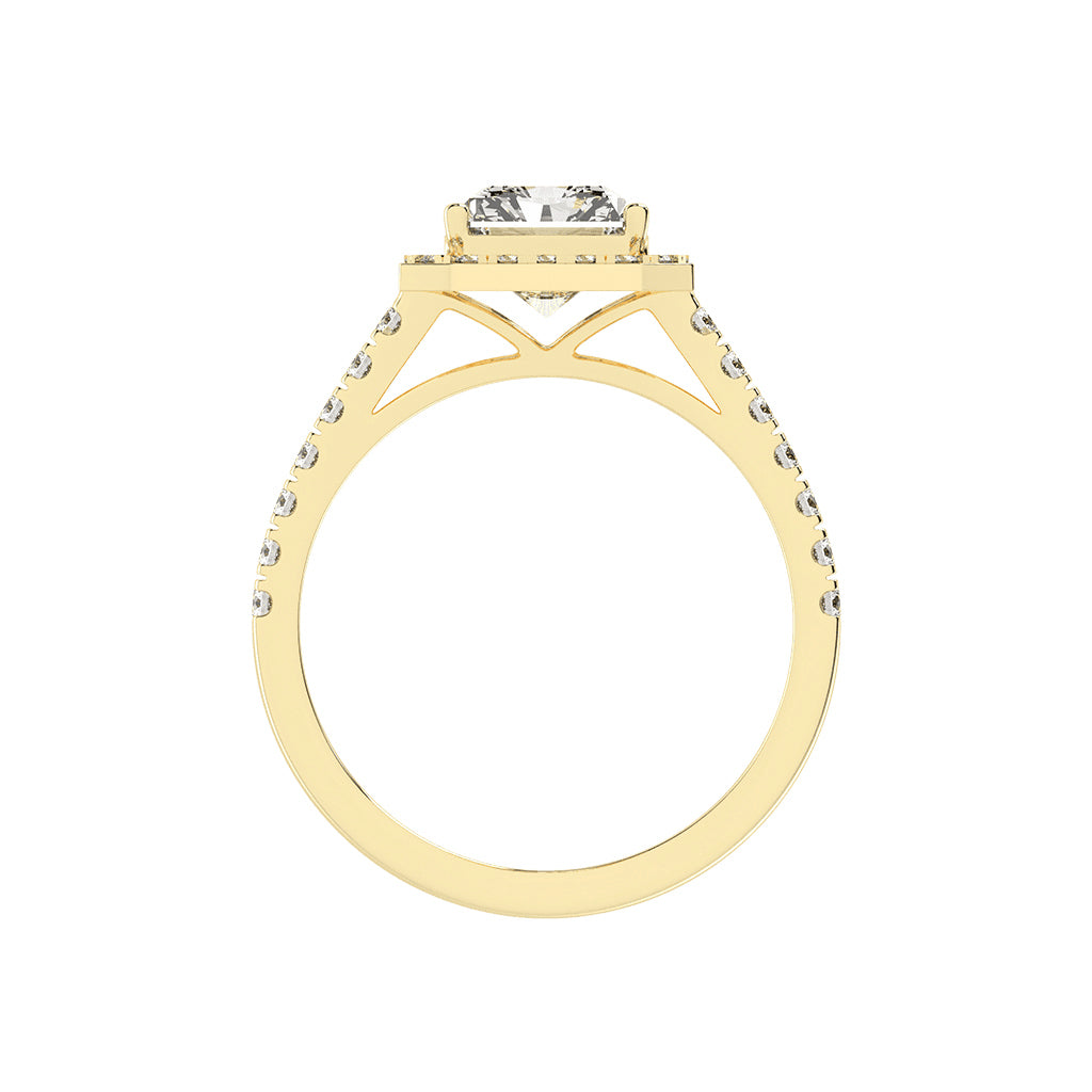 Haliqueva Radiant Cut Halo Lab Diamond Ring