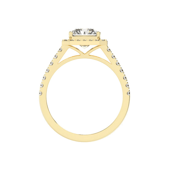 Haliqueva Radiant Cut Halo Lab Diamond Ring