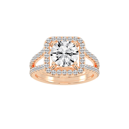 Elegiance Split Shank Round Cut Classic Lab Diamond Ring