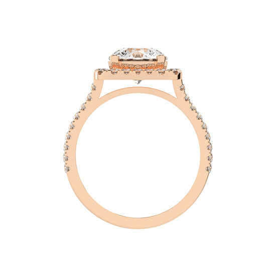 Elegiance Split Shank Round Cut Classic Lab Diamond Ring