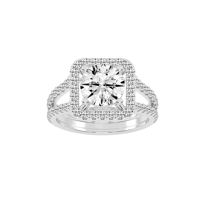 Elegiance Split Shank Round Cut Classic Lab Diamond Ring
