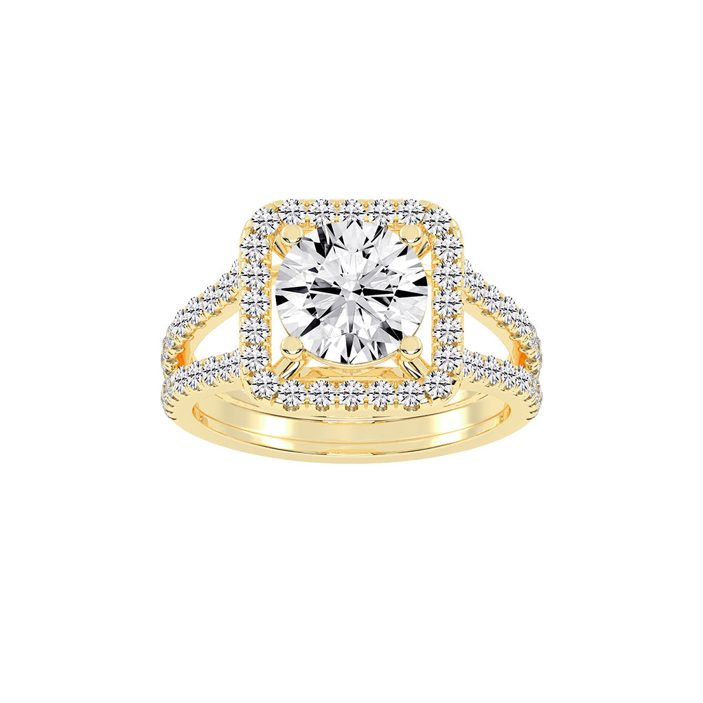 Elegiance Split Shank Round Cut Classic Lab Diamond Ring