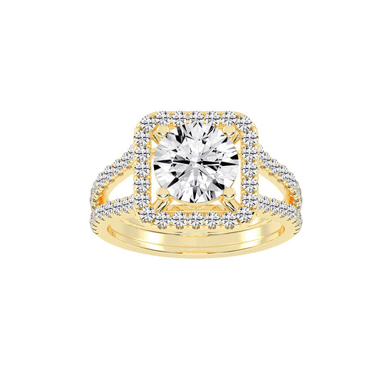 Elegiance Split Shank Round Cut Classic Lab Diamond Ring