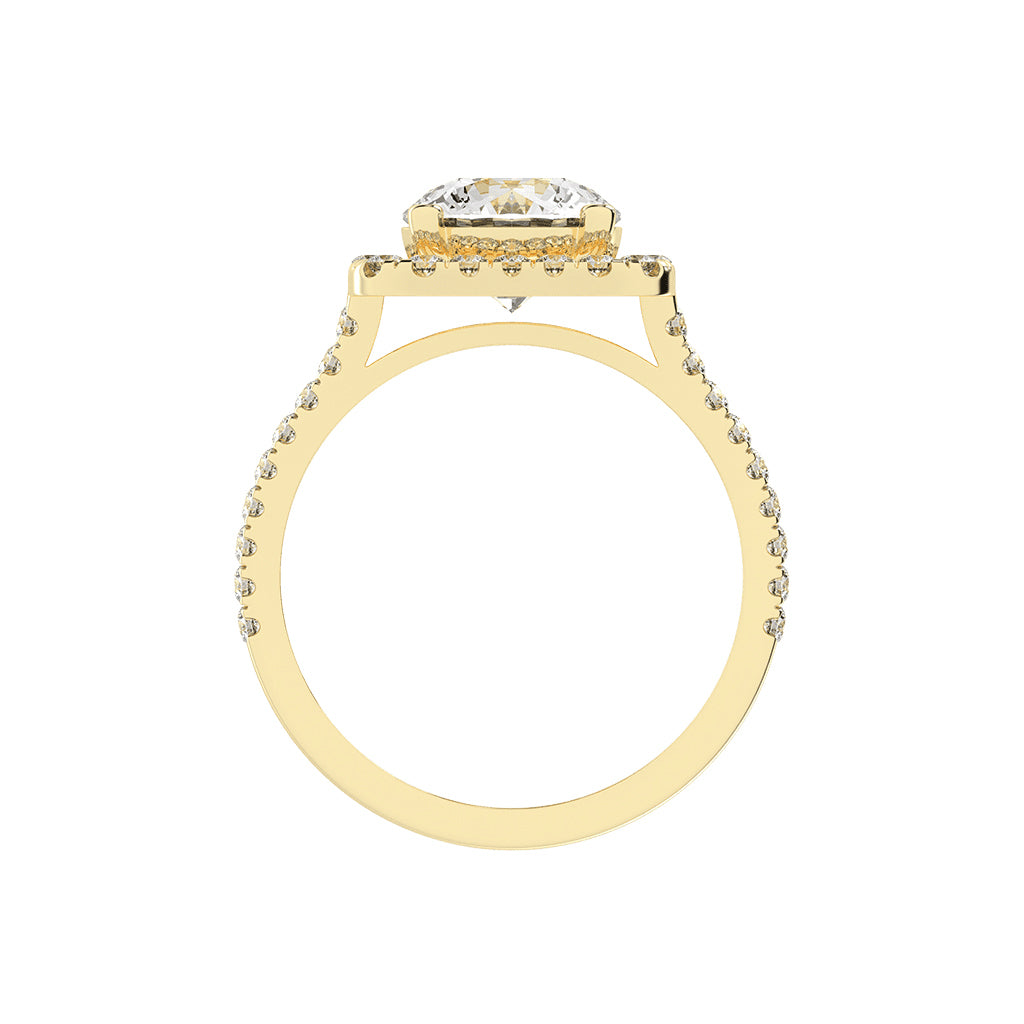 Elegiance Split Shank Round Cut Classic Lab Diamond Ring