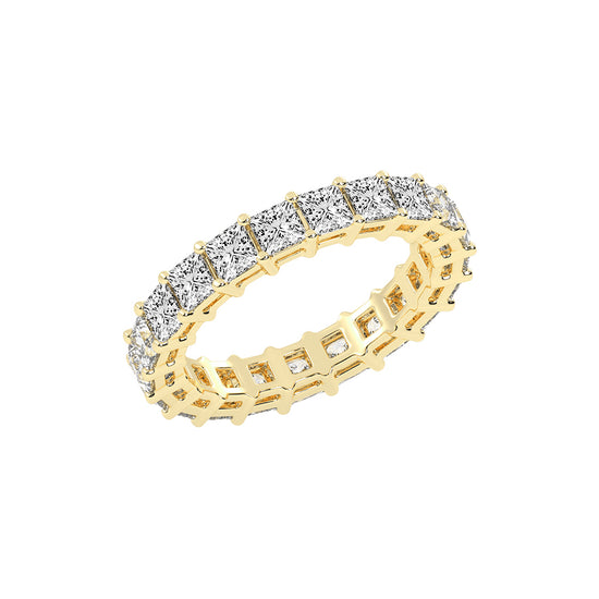 Aluna Princess Cut Bar Set Lab Diamond Ring