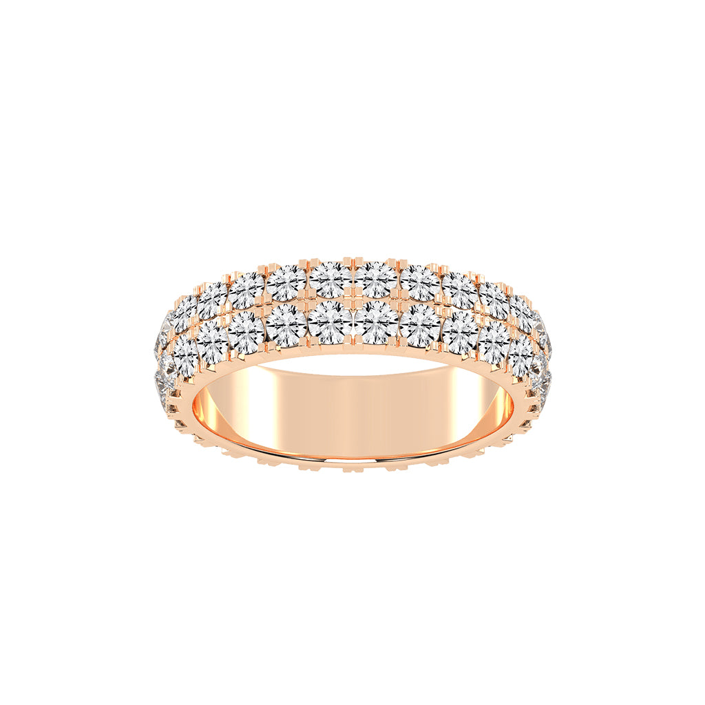 Inara Two Row Round Prong Half Eternity Lab Diamond Ring