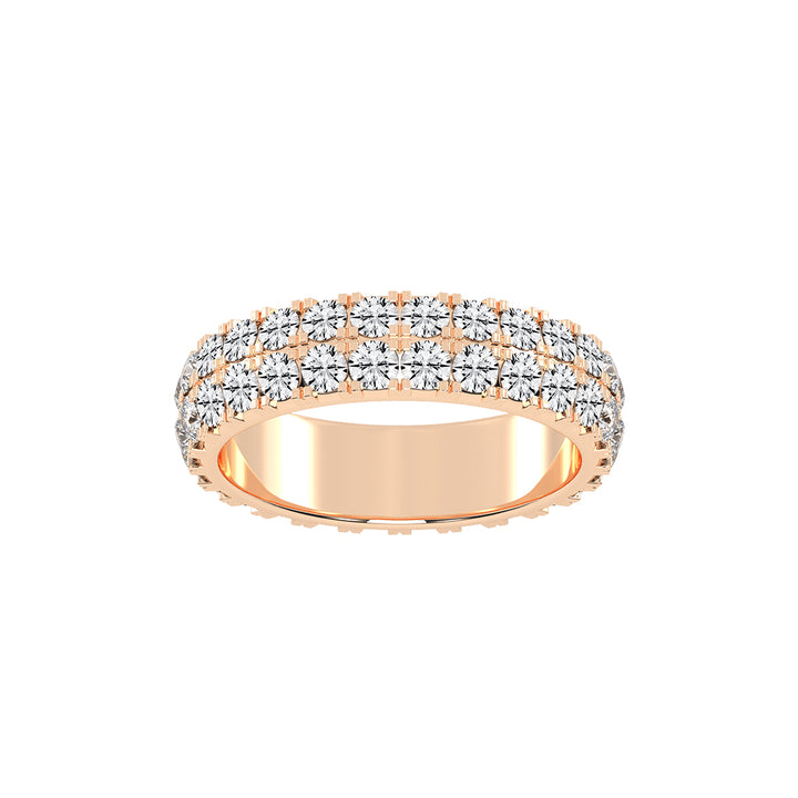 Inara Two Row Round Prong Half Eternity Lab Diamond Ring