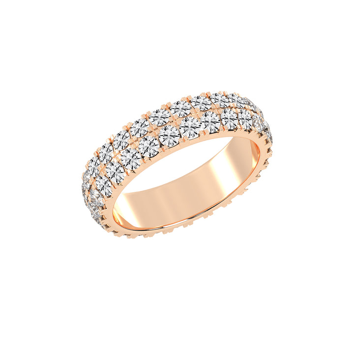 Inara Two Row Round Prong Half Eternity Lab Diamond Ring