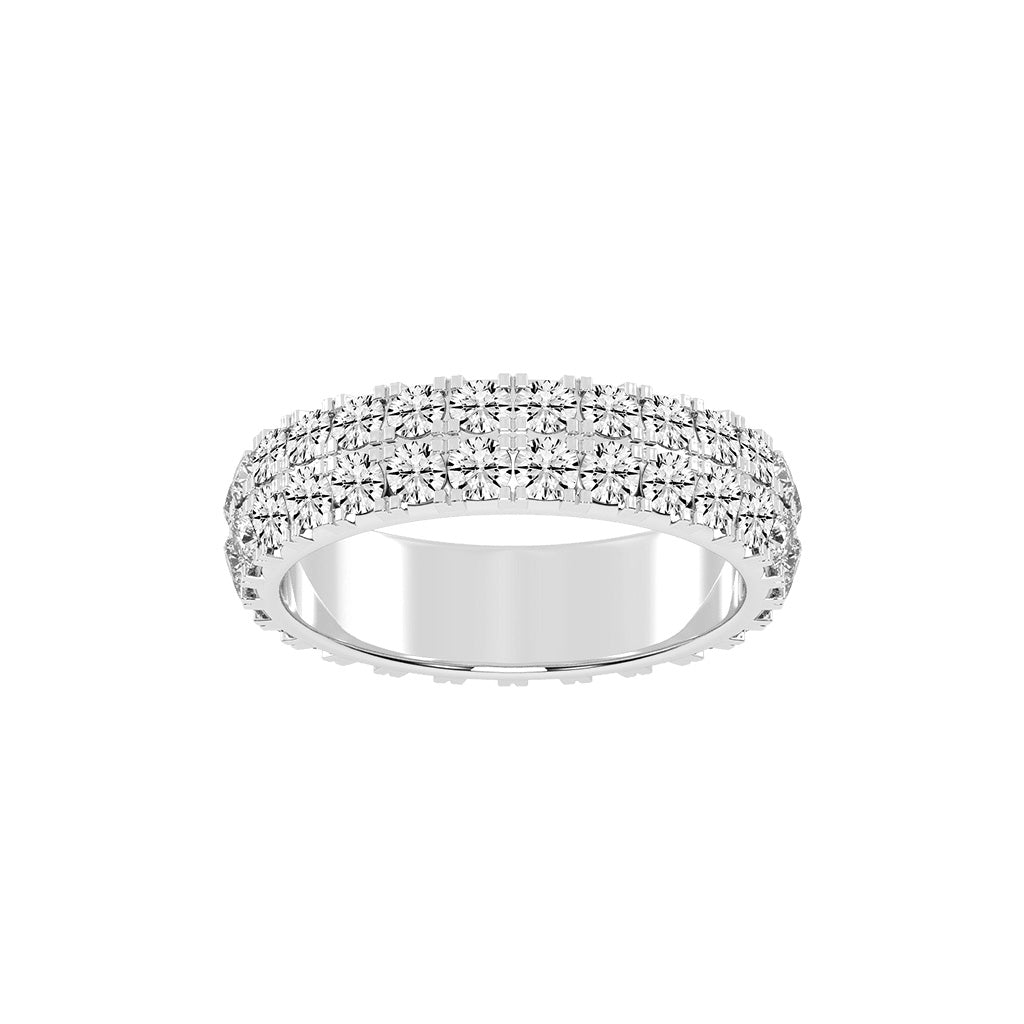 Inara Two Row Round Prong Half Eternity Lab Diamond Ring