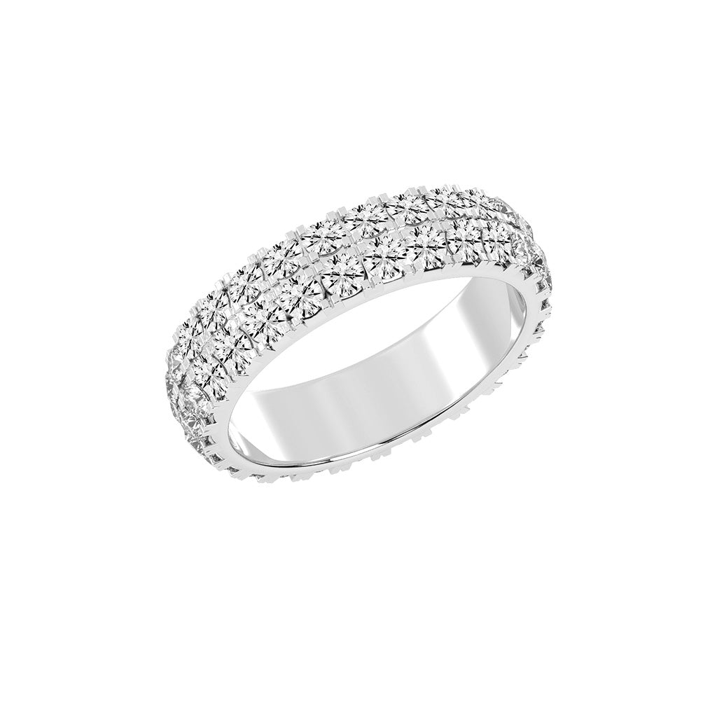 Inara Two Row Round Prong Half Eternity Lab Diamond Ring