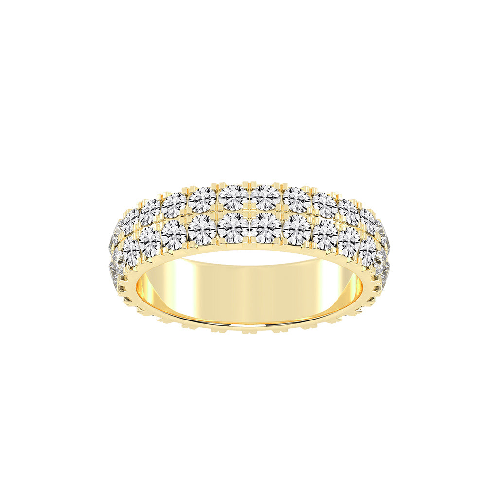 Inara Two Row Round Prong Half Eternity Lab Diamond Ring
