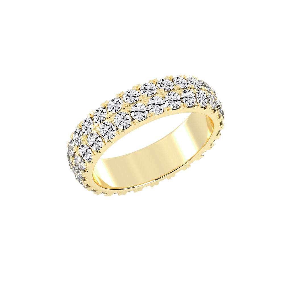 Inara Two Row Round Prong Half Eternity Lab Diamond Ring