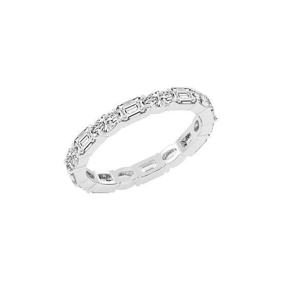 Tressa Alternating Emerald Cut Eternity Lab Diamond Ring